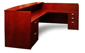 reception desk pedestal view