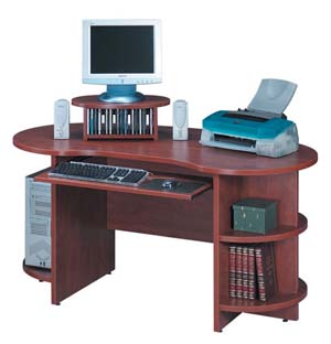 Kidney shaped computer desk. Great for apartment and home offices.