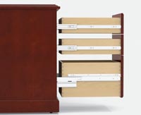 Full-extension metal ball-bearing suspensions are featured on all Coronado drawers