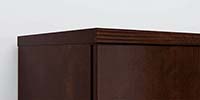 Cabinet Tops for Upper and Hanging Bookcases coordinate with desk edges for a finished look.