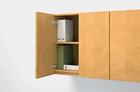 Tall Upper Bookcase interiors provide ample binder storage and cable access.