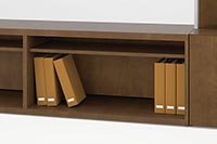 Low-storage Open Bookcases keep binders, papers and supplies nearby without cluttering work areas.