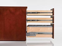 Full-extension metal ball-bearing suspensions are featured on all Revival center, box and file drawers