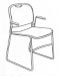 upholstered stack chair with arms